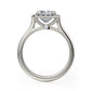 Michael M 18k White Gold Bold Diamond Halo Engagement Ring
