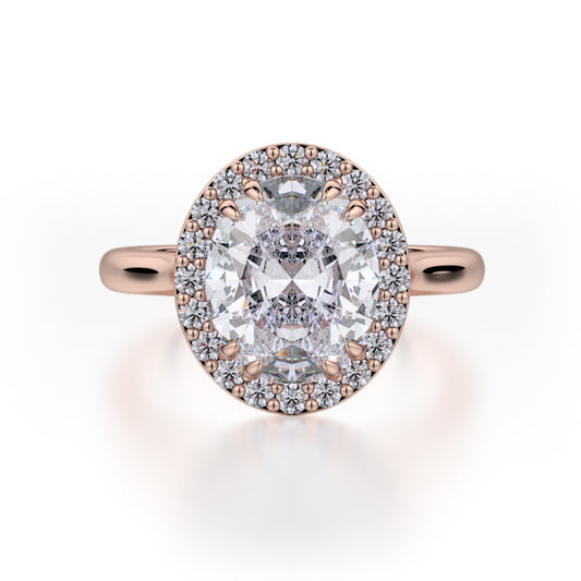 Michael M 18k Rose Gold Bold Engagement Ring