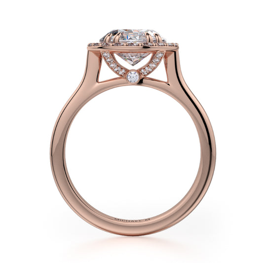 Michael M 18k Rose Gold Bold Engagement Ring
