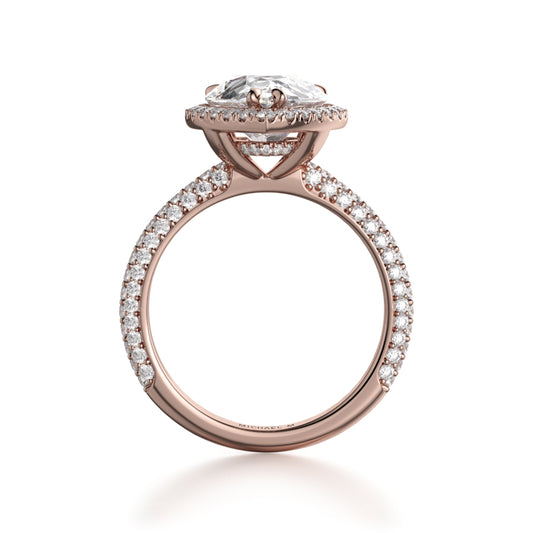 Michael M 18k Rose Gold Defined Engagement Ring