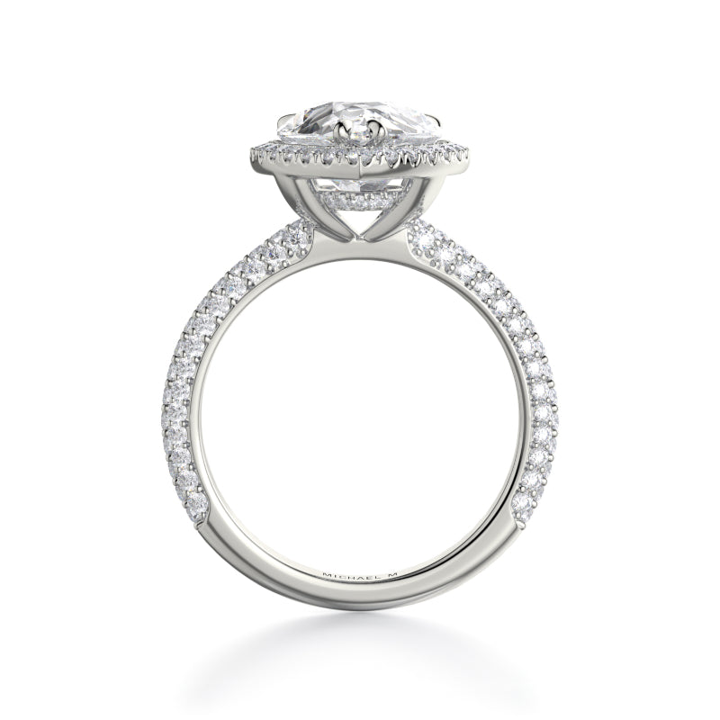 Michael M 18k White Gold Defined Engagement Ring