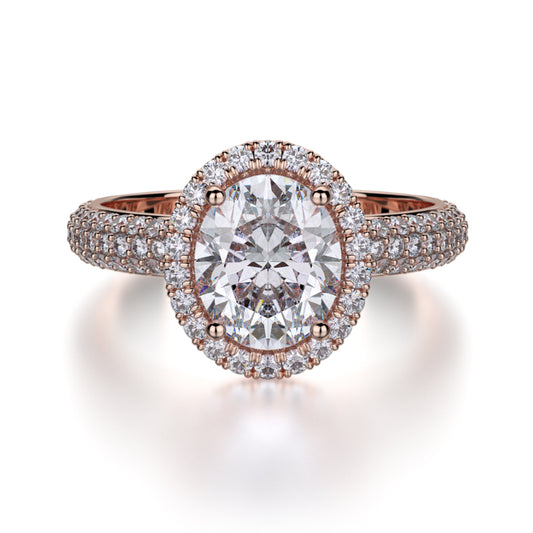 Michael M 18k Rose Gold Defined Engagement Ring