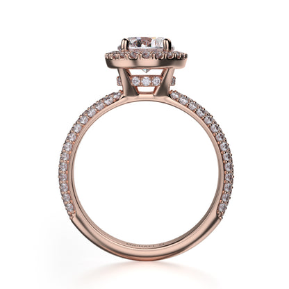 Michael M 18k Rose Gold Defined Engagement Ring