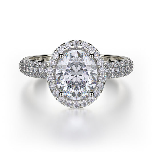 Michael M 18k White Gold Defined Engagement Ring