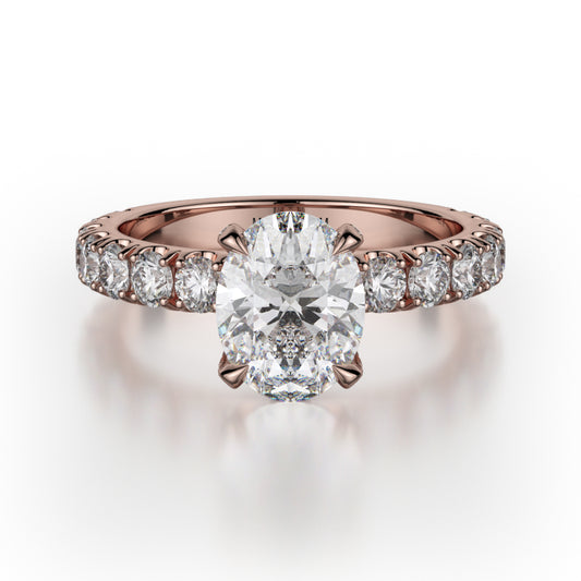 Michael M 18k Rose Gold Crown Engagement Ring
