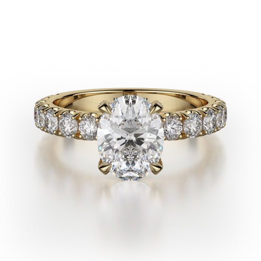 Michael M 18k Yellow Gold Crown Engagement Ring