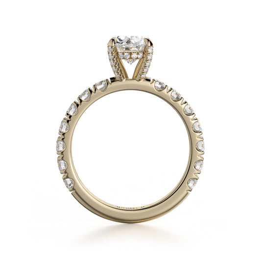 Michael M 18k Yellow Gold Crown Engagement Ring