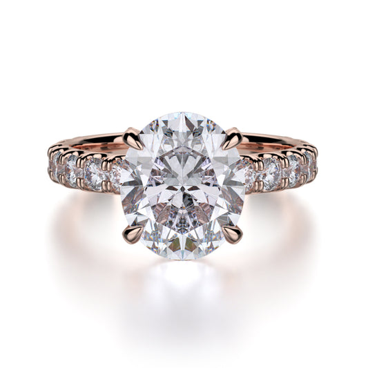 Michael M 18k Rose Gold Crown Engagement Ring