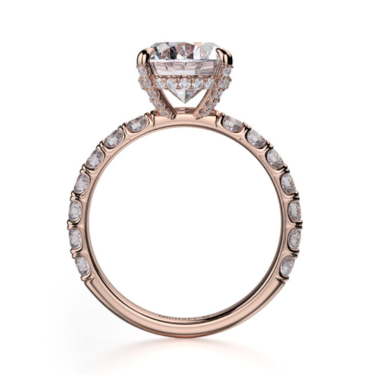 Michael M 18k Rose Gold Crown Engagement Ring