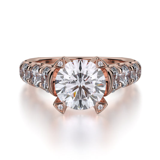 Michael M 18k Rose Gold Stella Engagement Ring