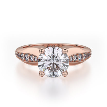 Michael M 18k Rose Gold Crown Engagement Ring