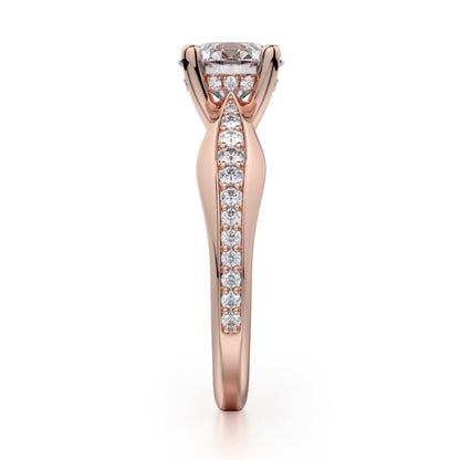 Michael M 18k Rose Gold Crown Engagement Ring