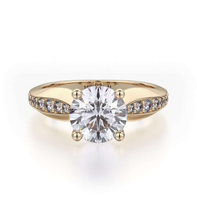 Michael M 18k Yellow Gold Crown Engagement Ring