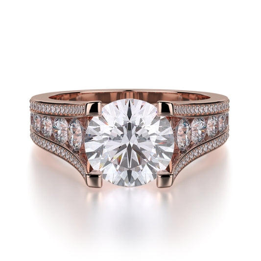Michael M 18k Rose Gold Loud Engagement Ring