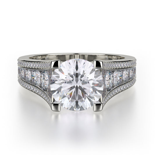 Michael M 18k White Gold Loud Engagement Ring