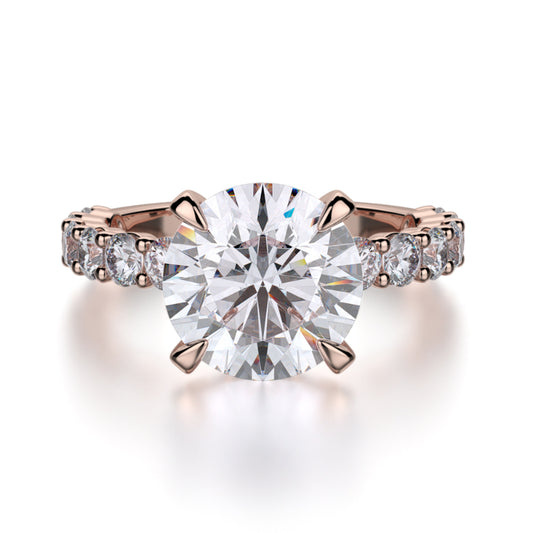 Michael M 18k Rose Gold Crown Engagement Ring