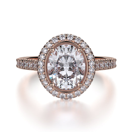 Michael M 18k Rose Gold Defined Engagement Ring
