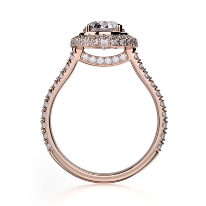 Michael M 18k Rose Gold Defined Engagement Ring