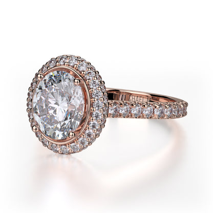 Michael M 18k Rose Gold Defined Engagement Ring