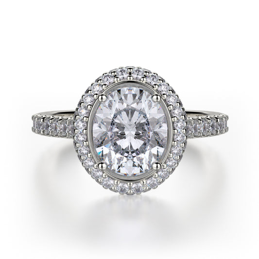 Michael M 18k White Gold Defined Engagement Ring