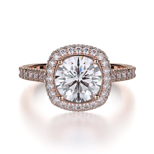 Michael M 18k Rose Gold Defined Engagement Ring