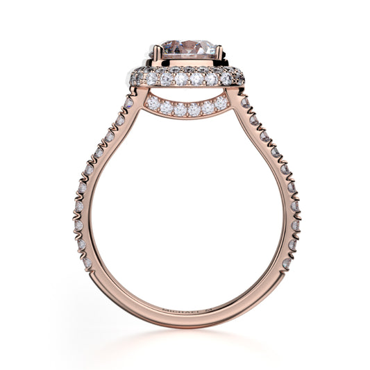 Michael M 18k Rose Gold Defined Engagement Ring