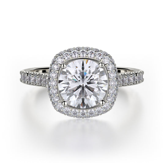 Michael M 18k White Gold Defined Engagement Ring