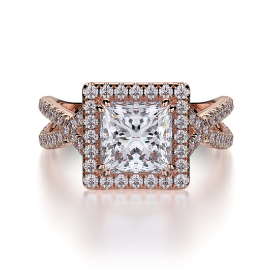 Michael M 18k Rose Gold Defined Engagement Ring