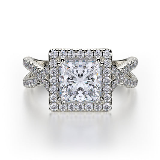 Michael M 18k White Gold Defined Engagement Ring