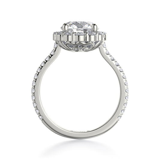 Michael M 18k White Gold Defined Engagement Ring