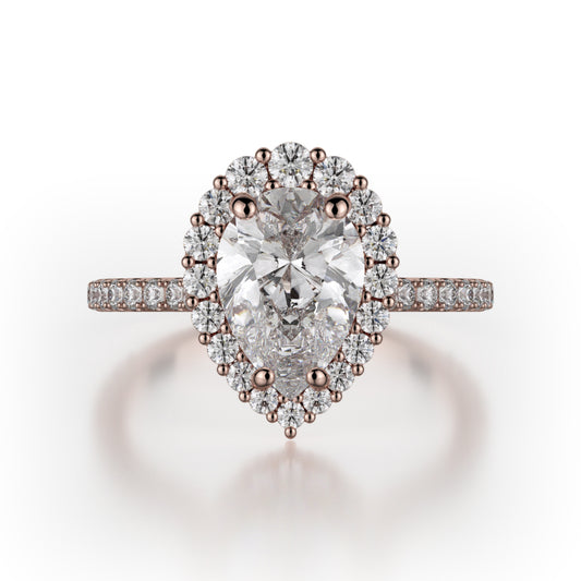 Michael M 18k Rose Gold Defined Engagement Ring