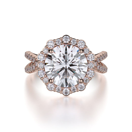 Michael M 18k Rose Gold Defined Engagement Ring