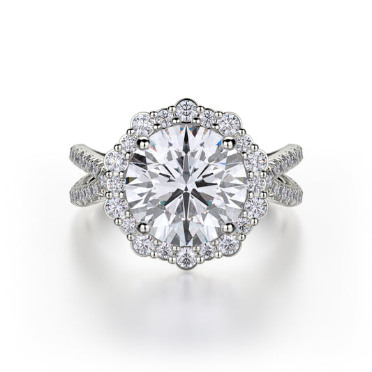 Michael M 18k White Gold Defined Engagement Ring