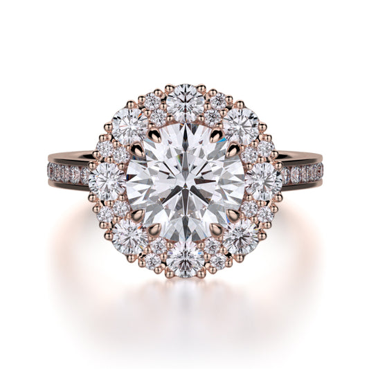 Michael M 18k Rose Gold Bold Engagement Ring