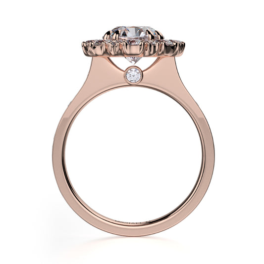 Michael M 18k Rose Gold Bold Engagement Ring