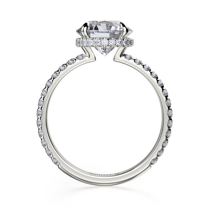 Michael M 18k White Gold Crown Engagement Ring