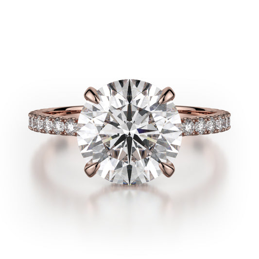 Michael M 18k Rose Gold Crown Engagement Ring