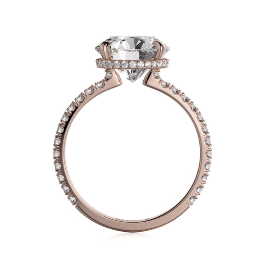 Michael M 18k Rose Gold Crown Engagement Ring