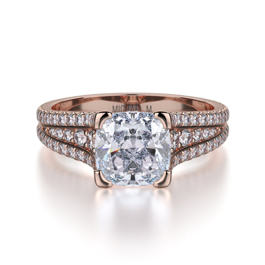 Michael M 18k Rose Gold Loud Engagement Ring