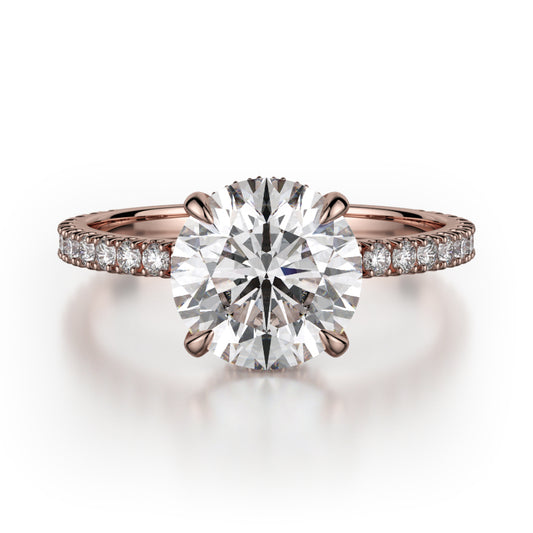 Michael M 18k Rose Gold Crown Engagement Ring