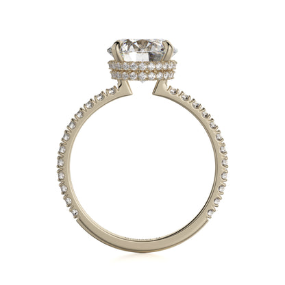 Michael M 18k Yellow Gold Crown Engagement Ring