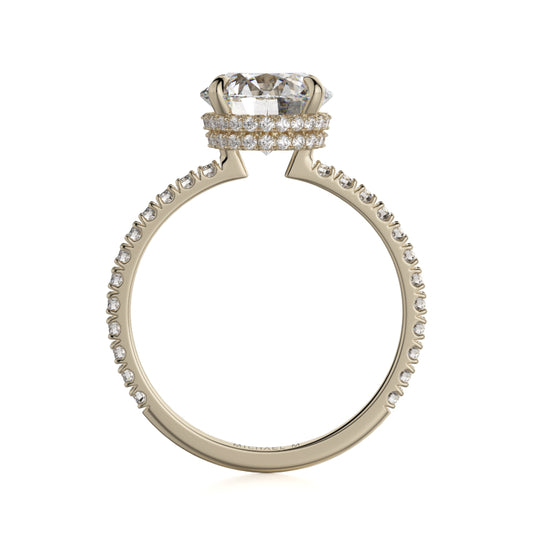 Michael M 18k Yellow Gold Crown Engagement Ring