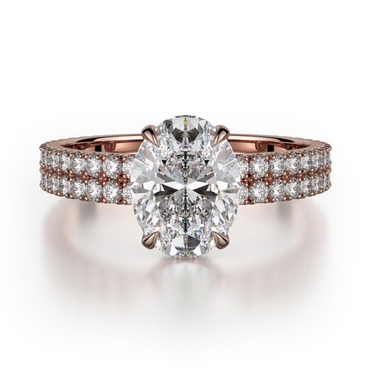 Michael M 18k Rose Gold Crown Engagement Ring