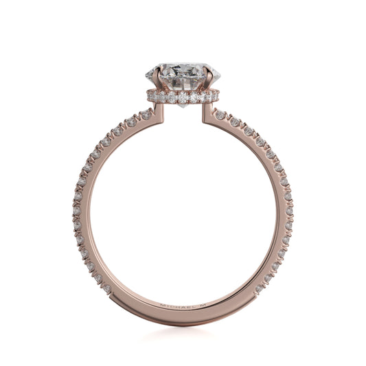 Michael M 18k Rose Gold Crown Engagement Ring