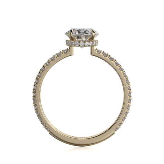 Michael M 18k Yellow Gold Crown Engagement Ring