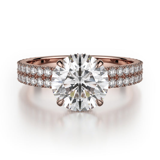 Michael M 18k Rose Gold Crown Engagement Ring