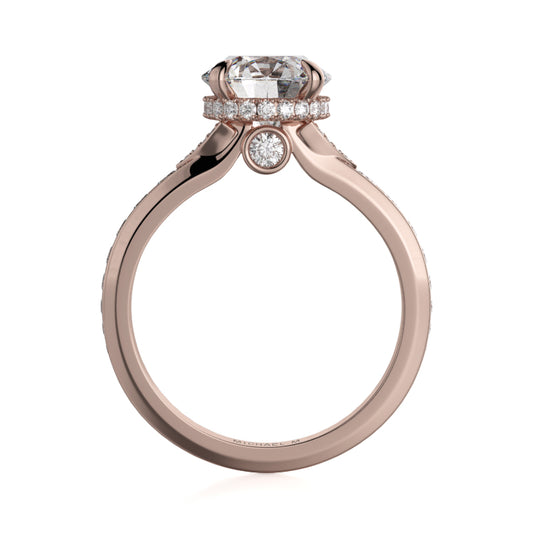 Michael M 18k Rose Gold Crown Engagement Ring