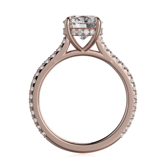 Michael M 18k Rose Gold Crown Engagement Ring