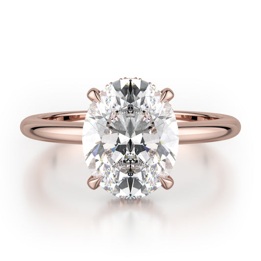 Michael M 18k Rose Gold Crown Engagement Ring