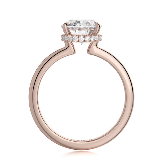 Michael M 18k Rose Gold Crown Engagement Ring